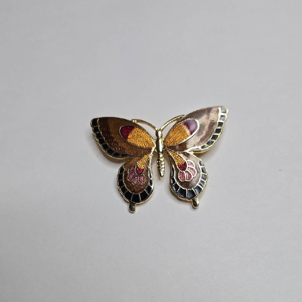 Colorful Metallic Butterfly Brooch